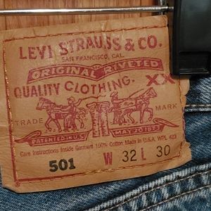 Vintage 501 Levis button fly jeans.